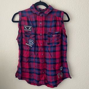 Superdry sleeveless button up shirt
